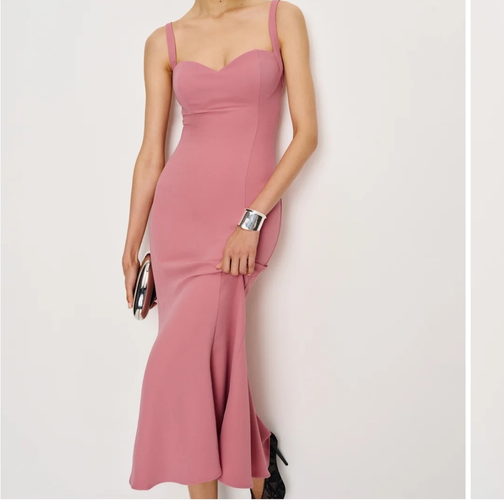 Pink Sleeveless Midi Dress